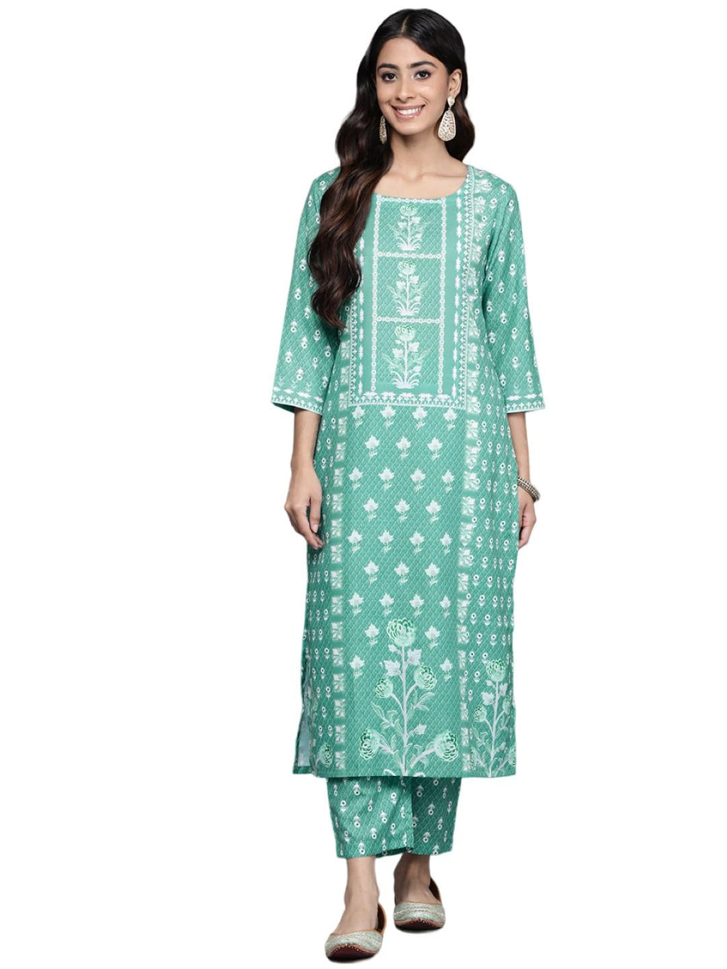 Varanga Women'S Viscose Regular Kurta Set (Nv_Vset21052_Light Green