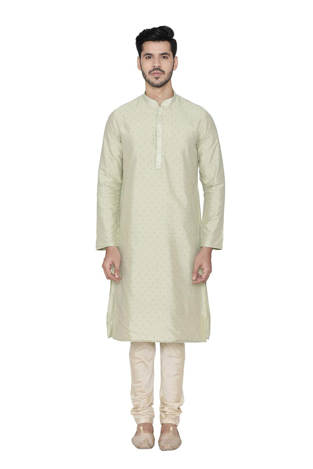Manyavar MenS Silk Blend Other Kurta Pyjama (Sdes436_Pista_Xl)