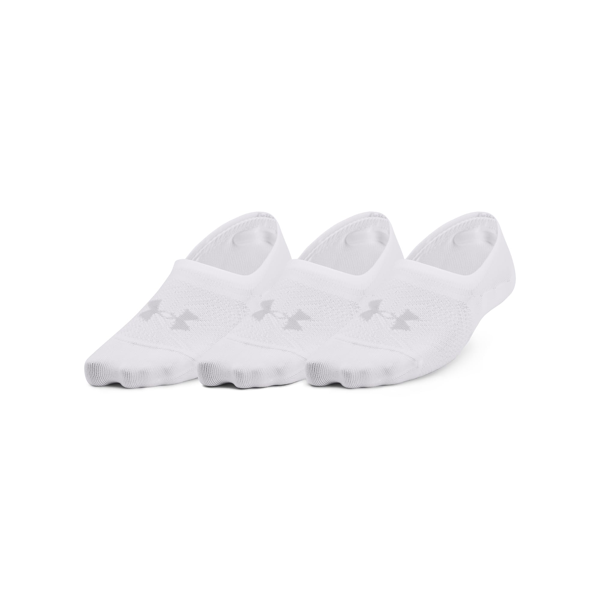 Under Armour Womens Breathe Lite Ultra Low Socks 3 Pack, (100) White/White/Mod Gray, Large
