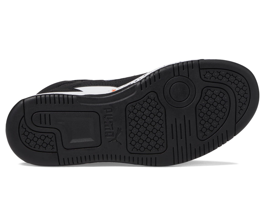 PUMA Rebound Layup Mid Hook and Loop Sneaker, White Black-Galactic Gray, 11 US Unisex Little Kid