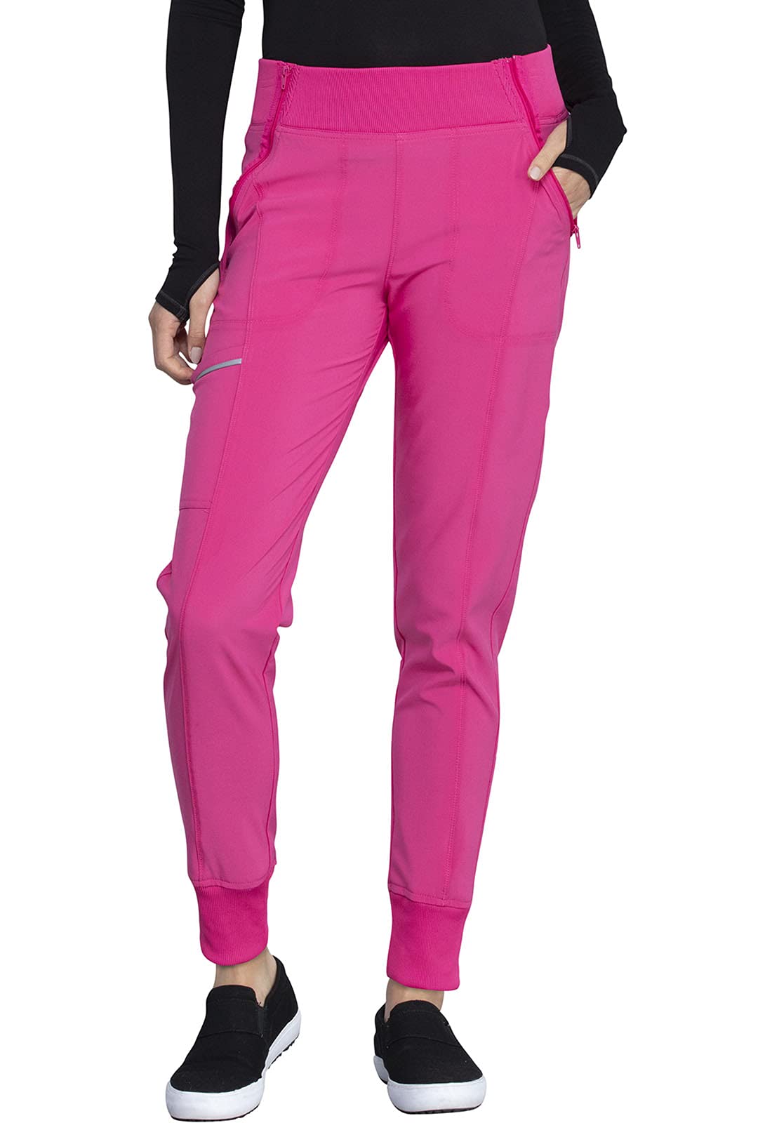 cherokee Infinity Women Scrubs Pant Mid Rise Jogger cK110A, S, carmine Pink