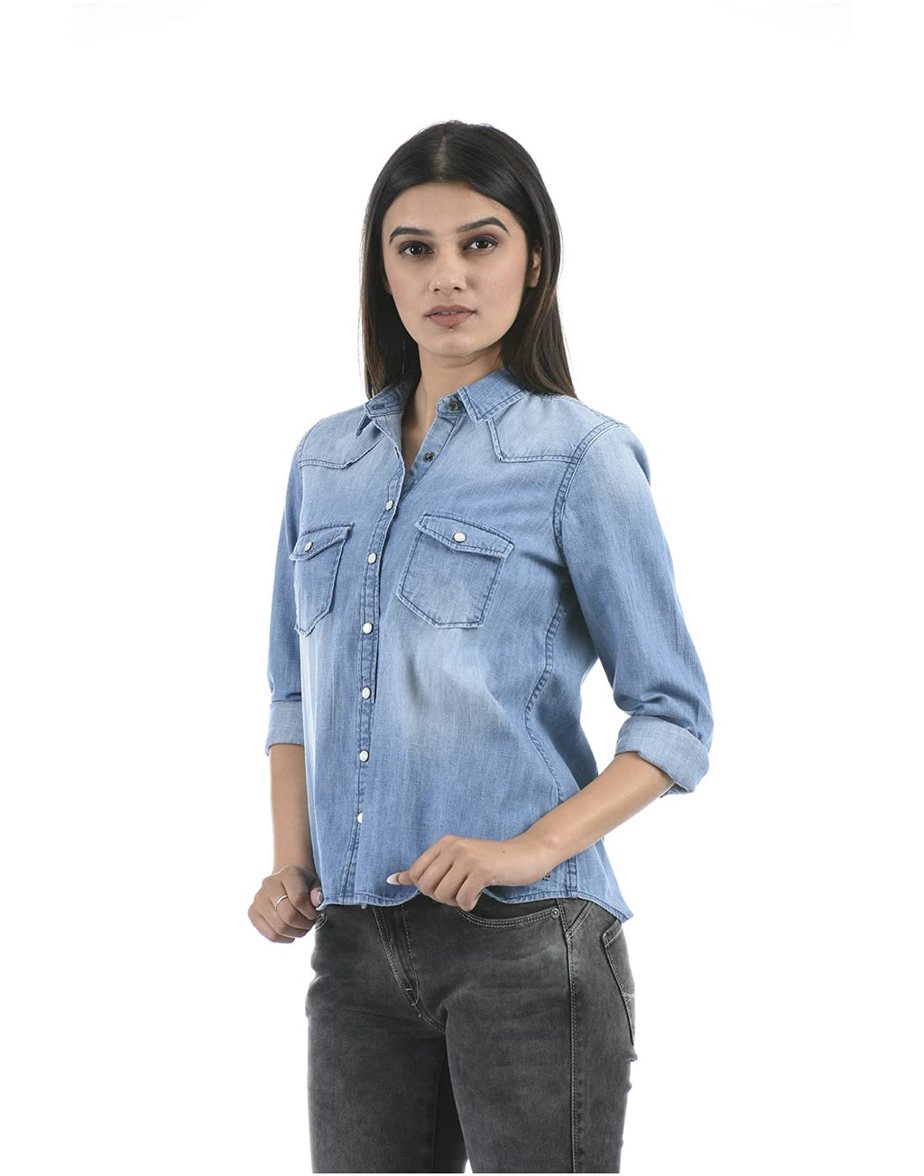 Pepe Jeans WomenS Plain Regular Fit Shirt (Pl303922B29 Lt Wash S)
