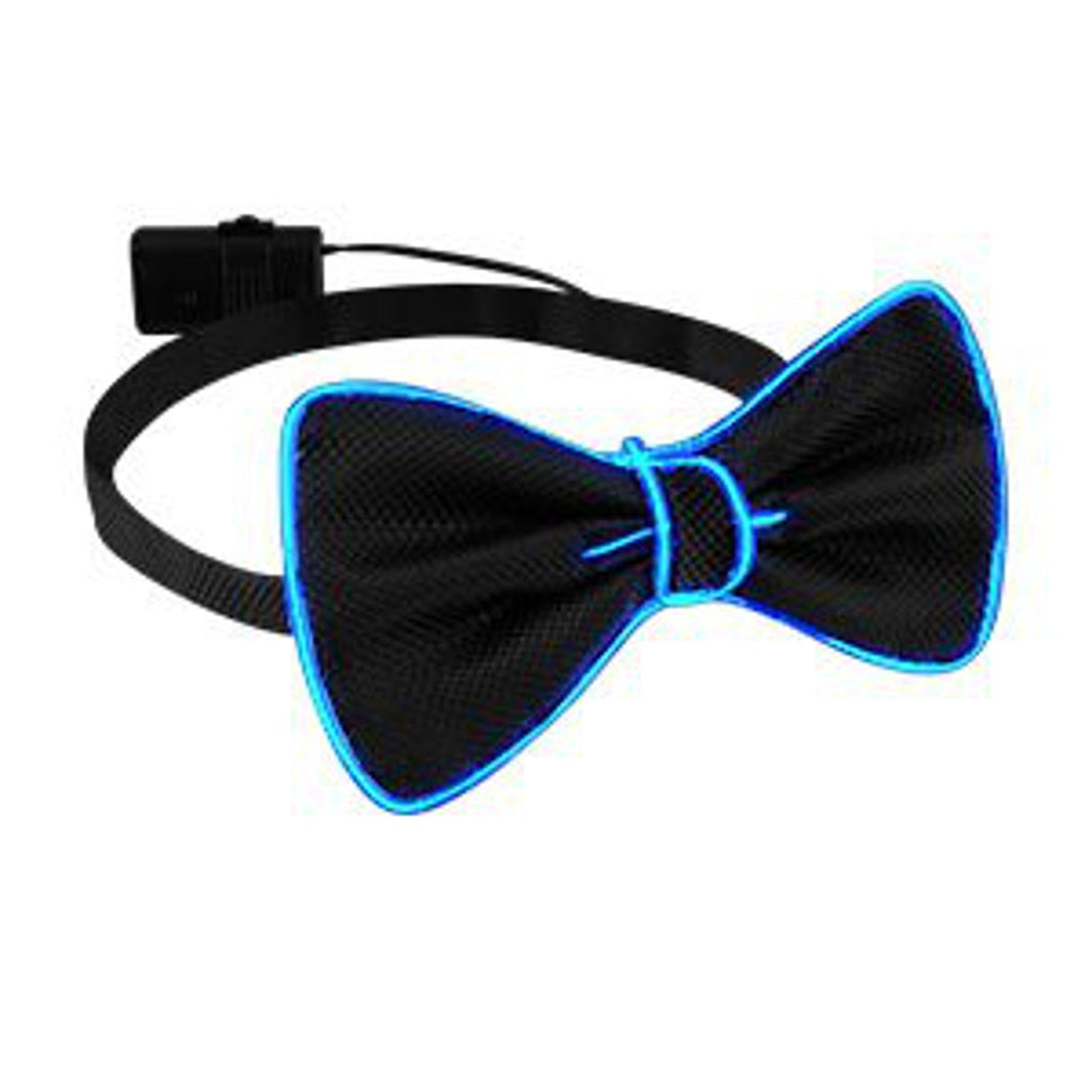 blinkee EL Wire Blue Bow Tie for Men Night Rave Parties