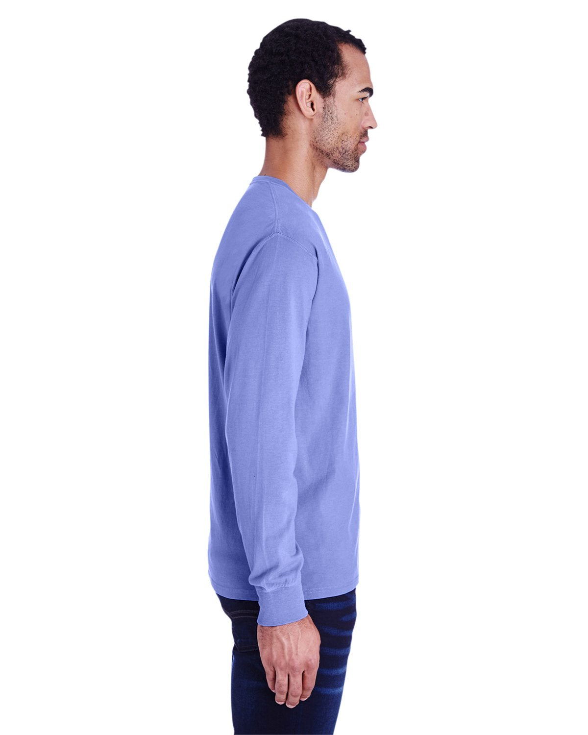 Unisex garment-Dyed Long-Sleeve T-Shirt - BLAcK - S(D0102H7K6TT)