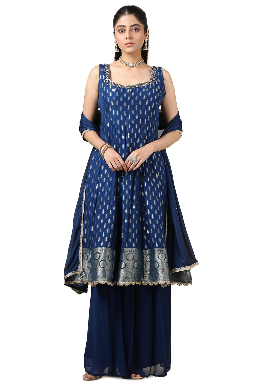 Soch Women Brocade Woven Design Suit Set with Mirror and Cutdana
