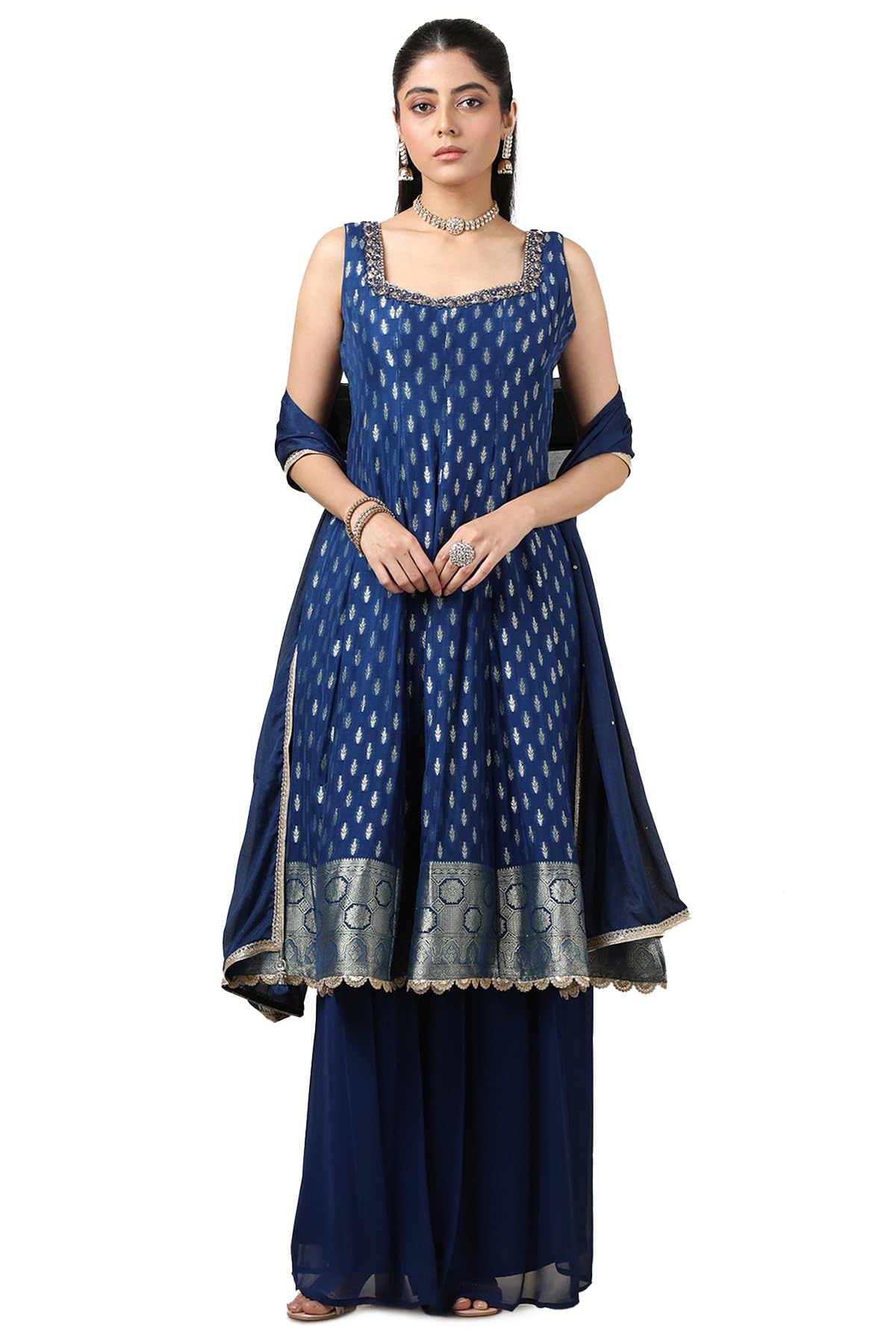 Soch Women Brocade Woven Design Suit Set with Mirror and Cutdana