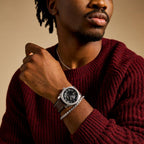 Fossil Men's Machine Three-Hand Date Brown Leather Watch and Bracelet Set