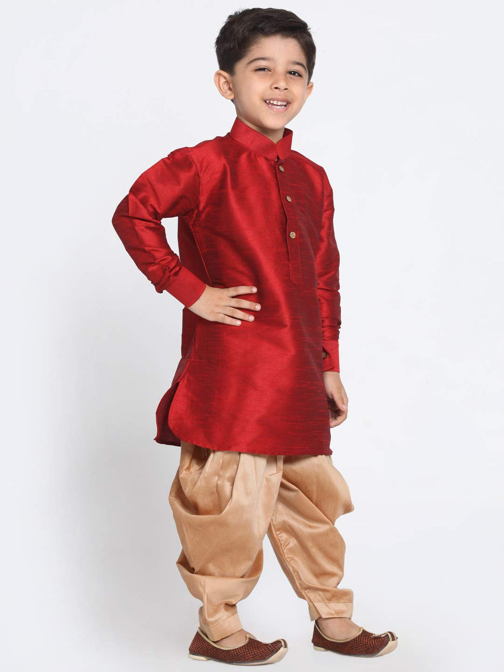 Vastramay Boys Pathani Style Kurta & Cowl Patiala Dhoti Pant Set  Traditional Festive Ethnic Wear