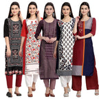 Pinkmint Womens Crepe Kurti for Womens ll Traditional Kurti for Women ll The Ultimate Kurti Collection (Pack of 5)