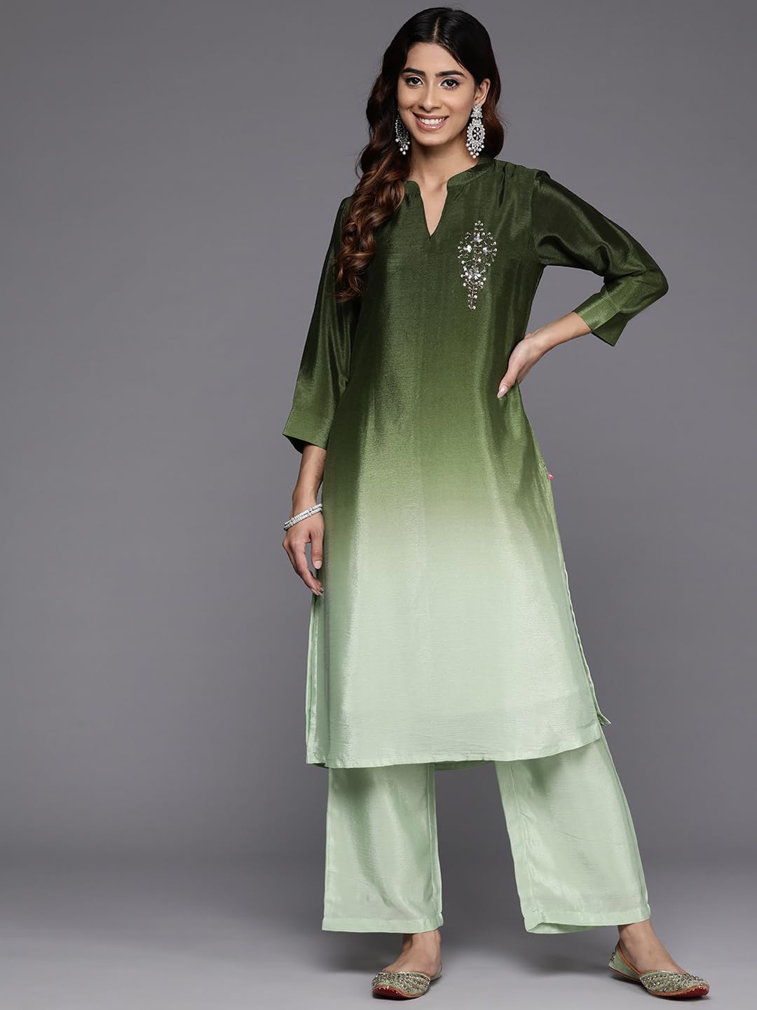 Varanga Women Teal Printed Round Neck Straight Kurta Paired With Kurta Bottom Set And Dupatta Set  Women Kurta Set With Dupatta