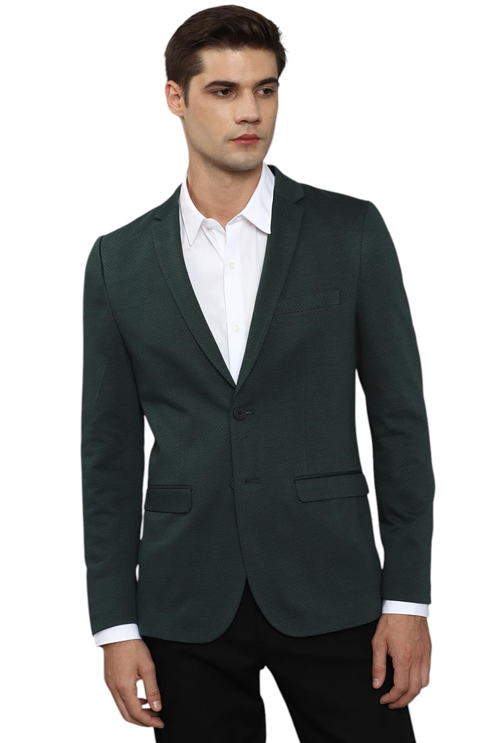 Men Black Super Slim Fit Solid Casual Blazer