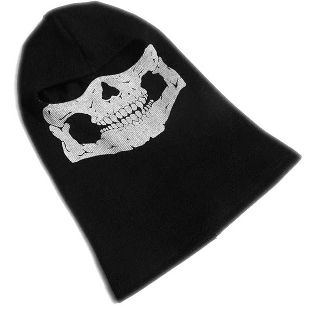 Nuoxinus Black Balaclava Ghosts Skull Full Face Mask for Cosplay Party Halloween Outdoor Motorcycle Bike Cycling Skateboard Hiki