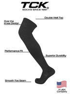 TCK Defender Over the Knee Football Socks (Black, Medium)