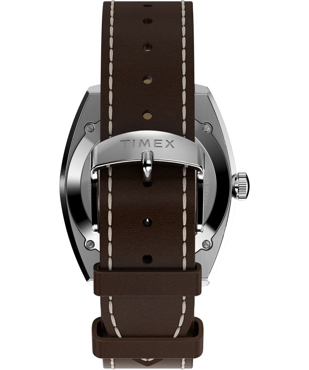 Timex Men's Marlin Sub-Dial Automatic 39mm Watch - Brown Strap Silver-Tone Dial Stainless Steel Case