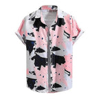 Rebelify MenS Lycra Bland Shirt With Half Sleeves Button Down Closure Round Collar Neck Printed Pattern Relaxed Fit And Standar