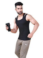 Rupa Solid Standard Colors by Athlefit X Gym Vest for Men, 100% Cotton Breathable and Stretchable Fabric, Racerback with Criss C