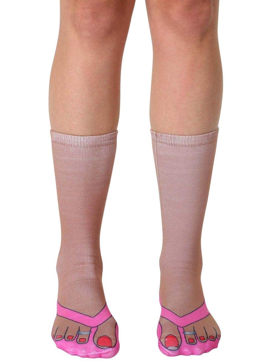 Living Royal Photo Sublimation Crew Socks, 3D Print, Colorful & Durable, One Size Fits Most, Made in USA, Flip Flops Design