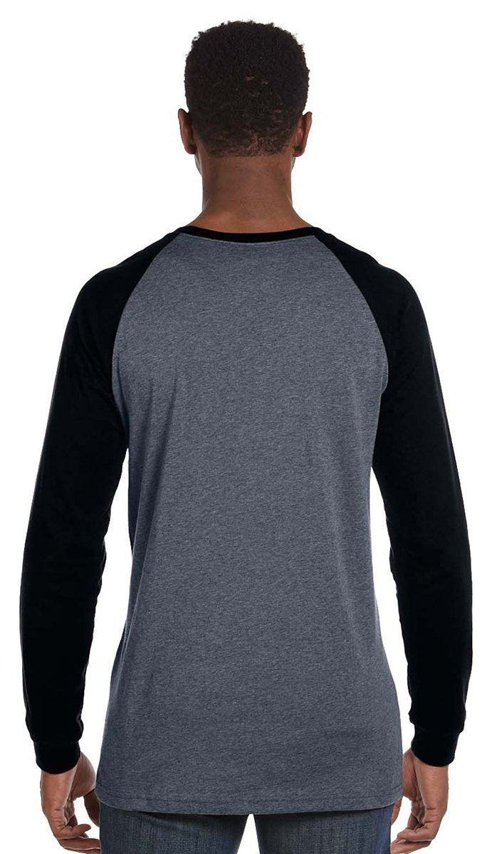 Mens Jersey Long-Sleeve Baseball T-Shirt - BABY BLUE NAVY - S(D0102H7WE6P)
