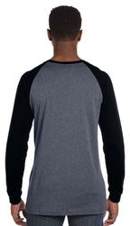 Mens Jersey Long-Sleeve Baseball T-Shirt - BABY BLUE NAVY - S(D0102H7WE6J)