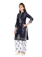 Aarika Girls Black Colour Cotton Printed Kurti