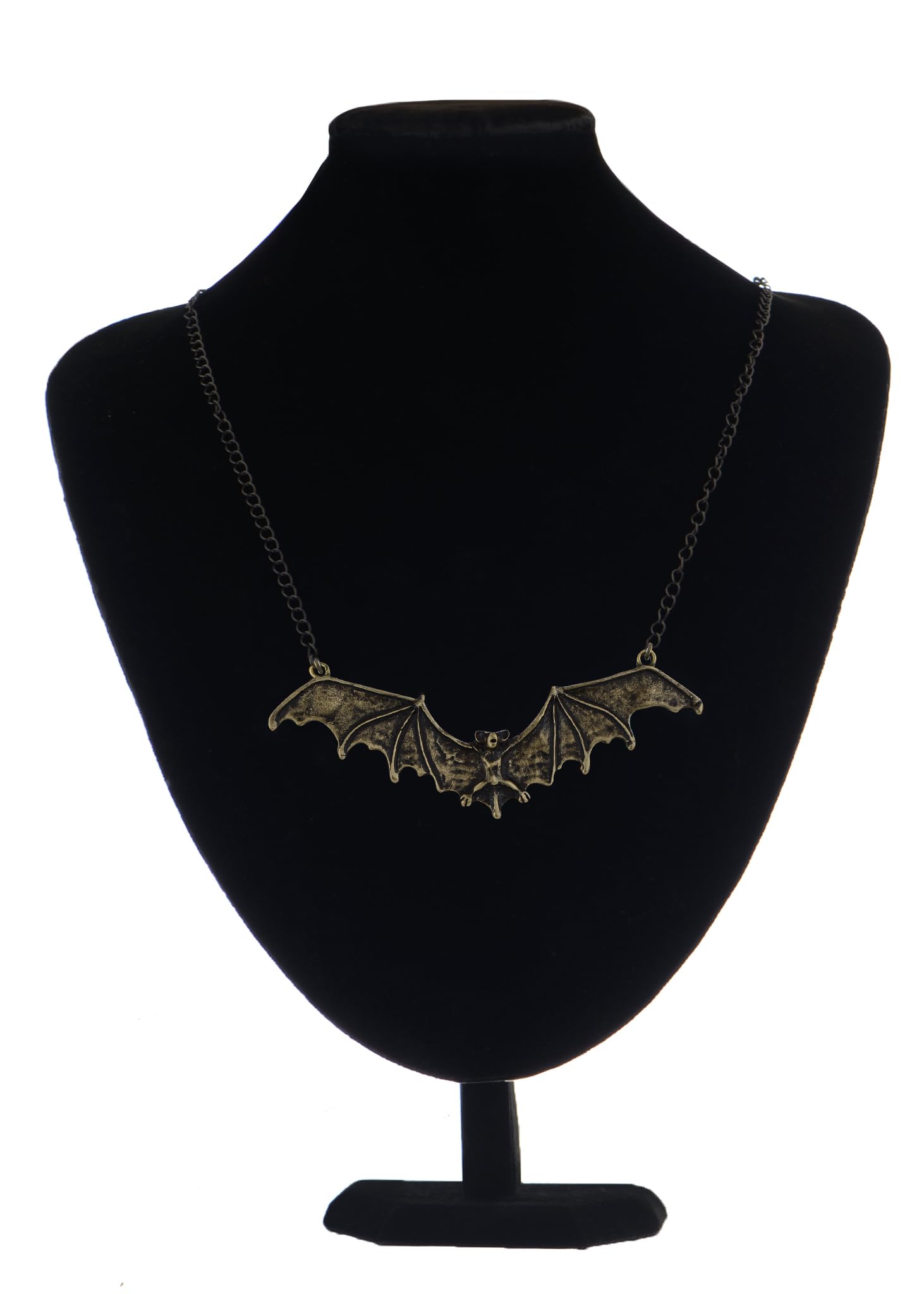 Alilang Frightening Halloween Enamel Paint Flying Bat Metal Chain Pendant Necklace