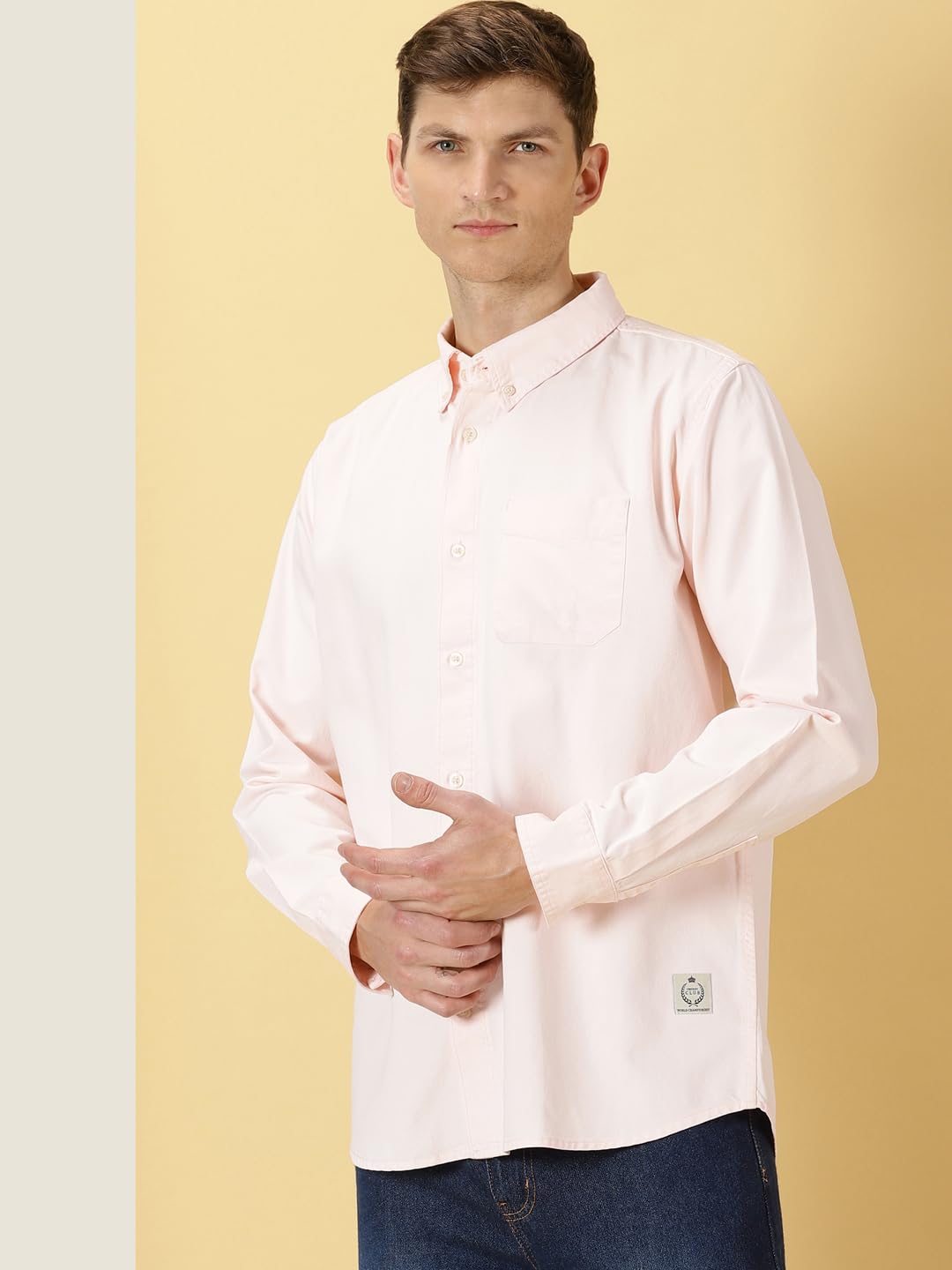 Thomas Scott Mens | Full Sleeve | Solid | Slim Fit | 100% Cotton | Spread Collar | Casual Shirts (Available in Plus Size) (Light