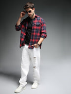 High Star Men White Cotton Fabric Straight Fit Mid-Rise Jeans