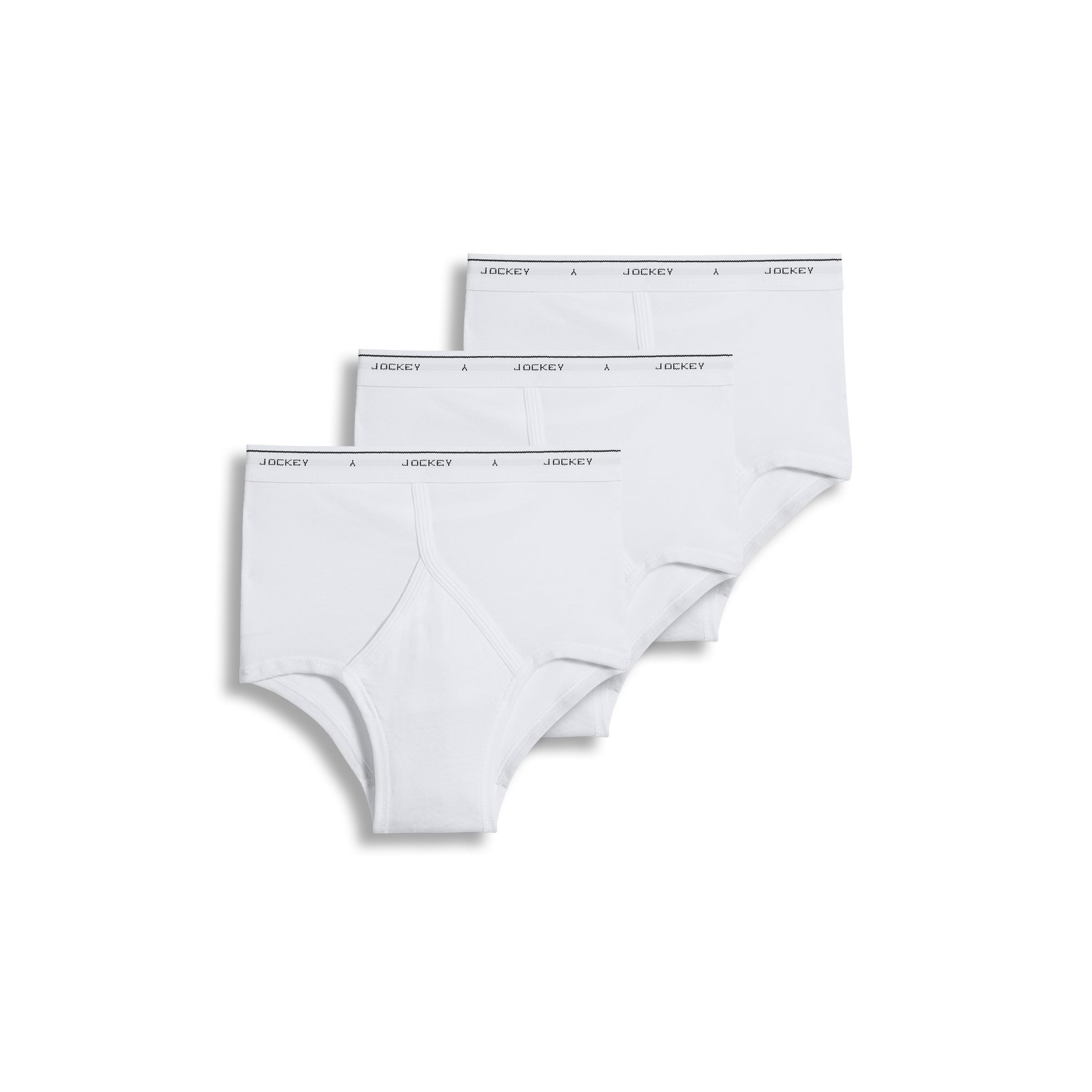 Jockey Mens Underwear classic Full Rise Brief - 3 Pack, White, 44