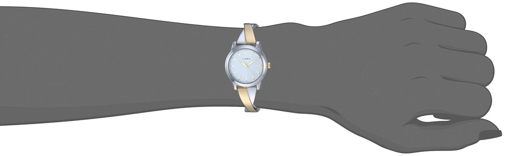 Timex Women's TW2R98600 Stretch Bangle Crisscross 25mm Two-Tone Expansion Band Watch