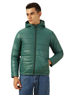Dennis Lingo Men Regular Fit Ployseter Solid Full Sleeves Hooded Padded Jackets