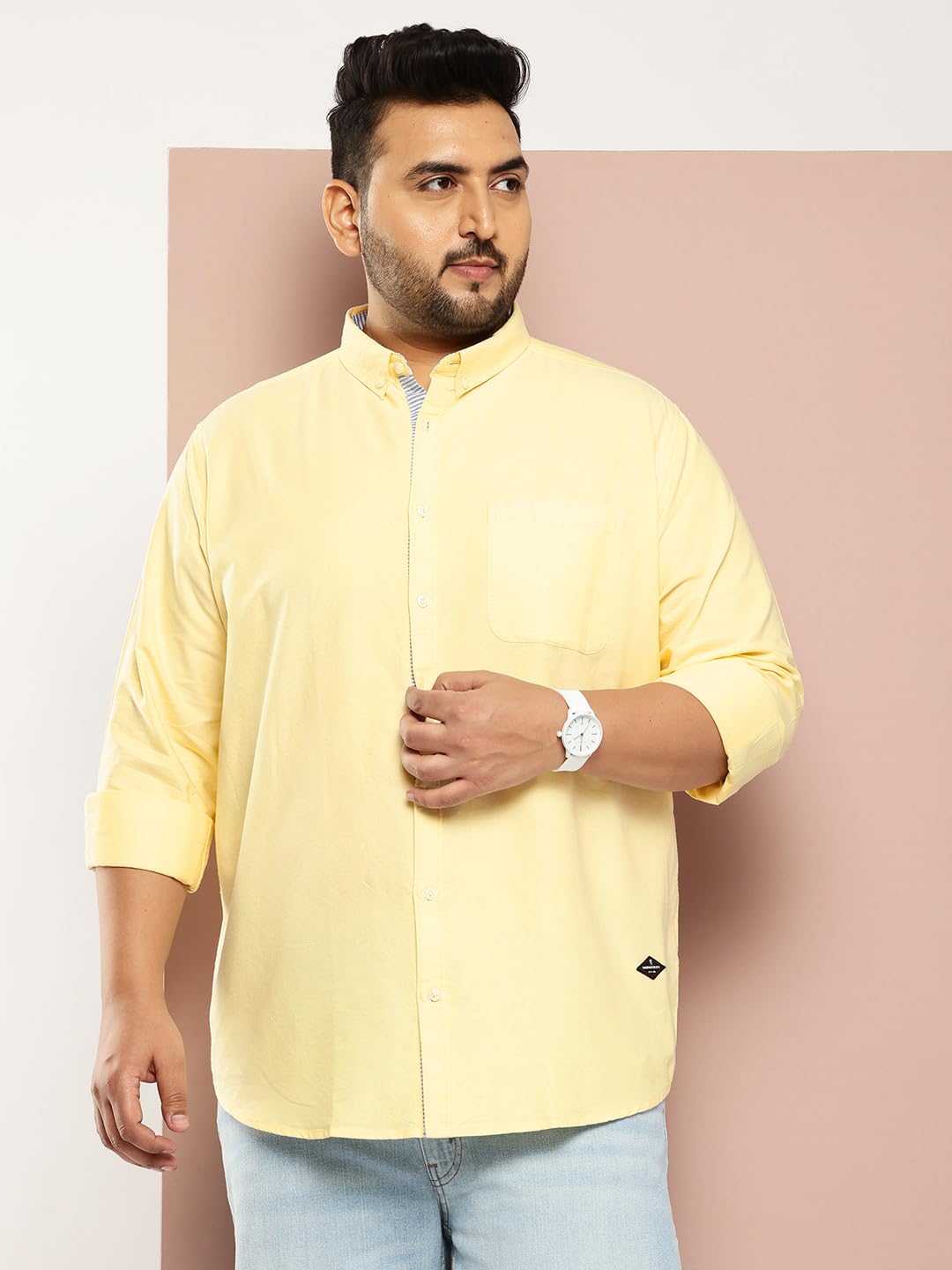 Thomas Scott Mens | Plus Size | Regular Fit | Long Sleeves | Button-Down Collar | Oxford Fabric | Casual | Shirts for Men (TS14