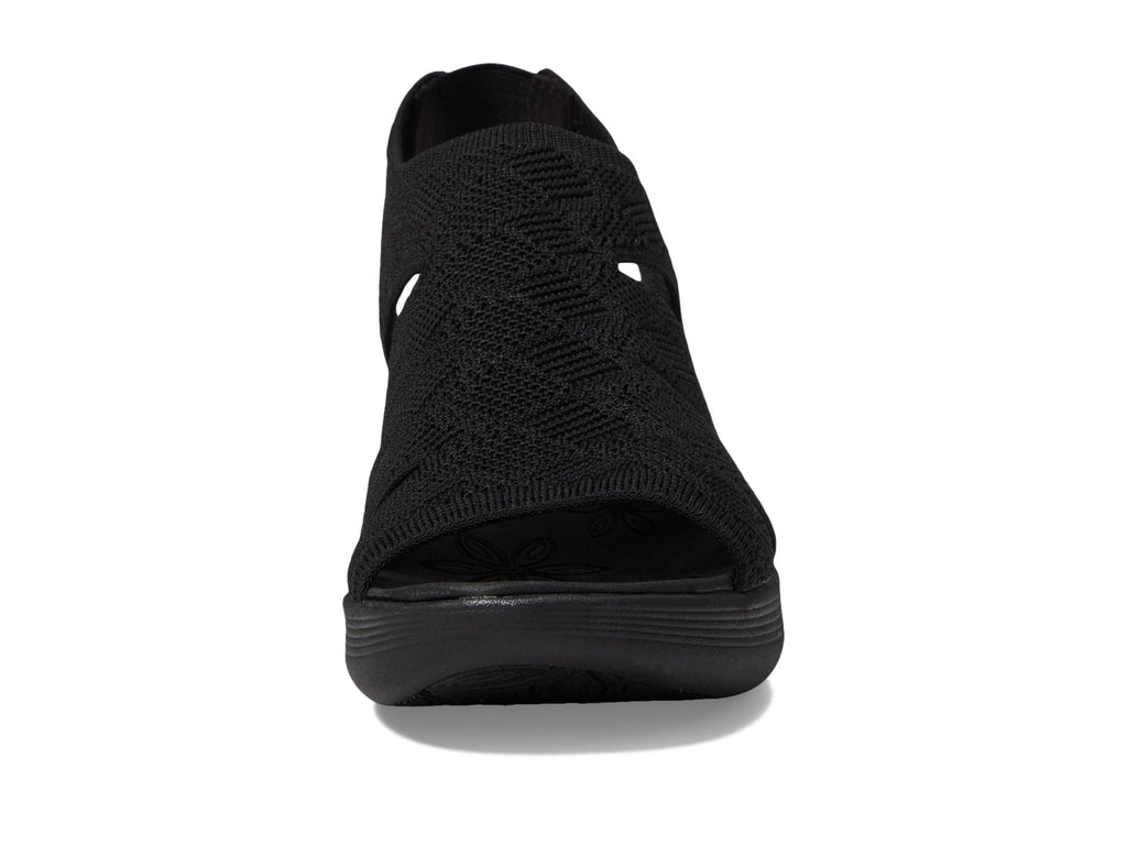 Skechers Women's PIER-LITE-Memory Maker Wedge Sandal, Black/Black, 9