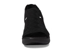 Skechers Women's PIER-LITE-Memory Maker Wedge Sandal, Black/Black, 9