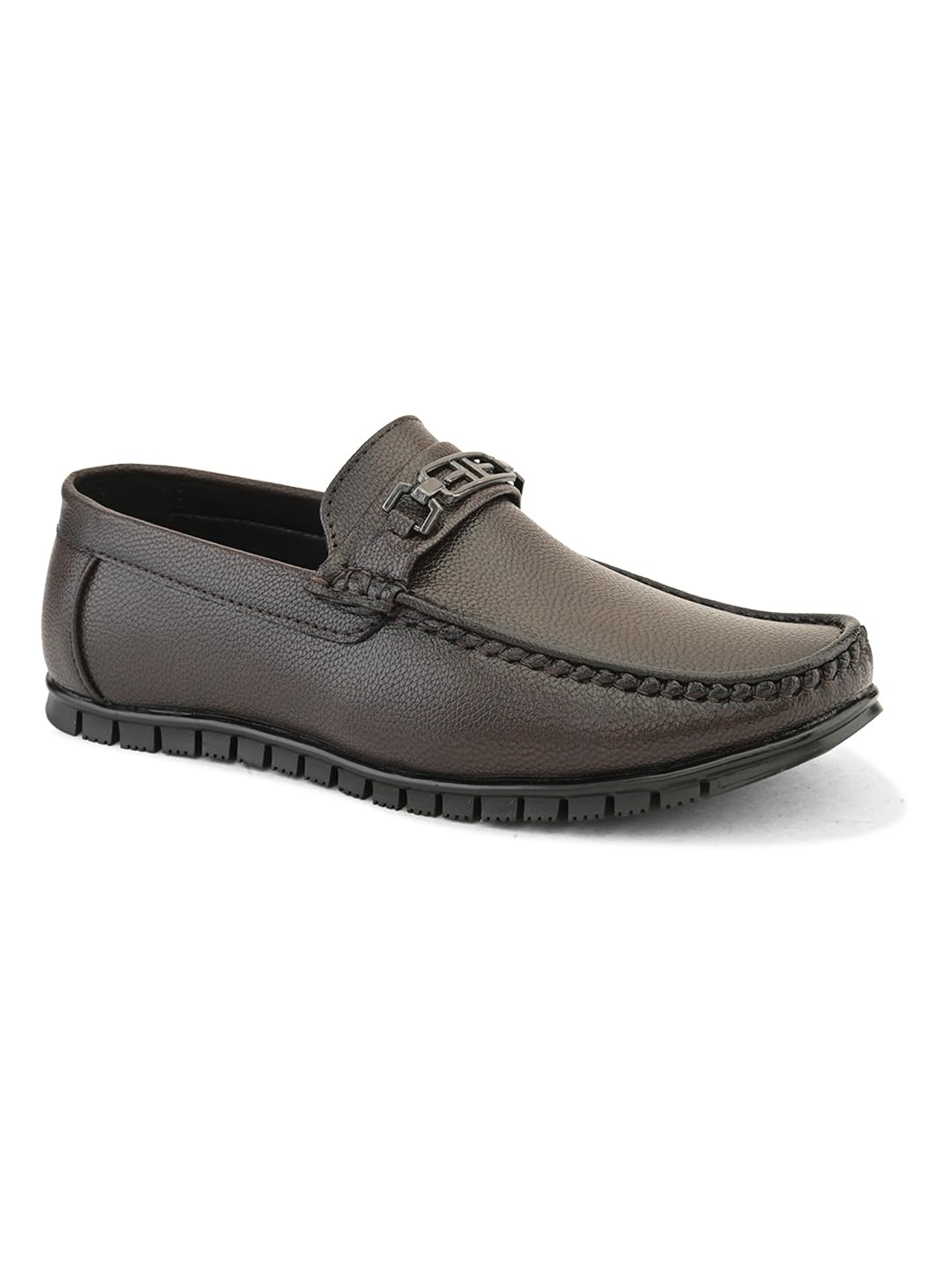 Prolific Mens Round Toe Horsebit Loafers | with Extra Cushioning Brown 7