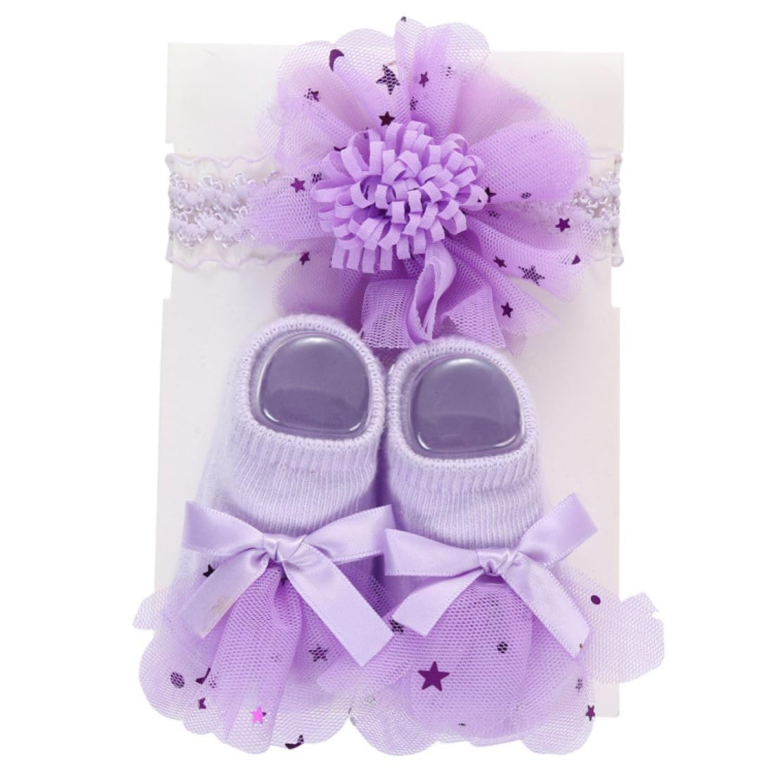 Syga Baby Girls Cotton Baby Flower Hairband & Shoes Set Soft, Ankle Length Socks Comfortable Fit For Ages 06 MonthOldS Ideal  0-12
