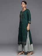 Varanga WomenS Chanderi Regular Kurta Set (Nv_Vskd31278_Green