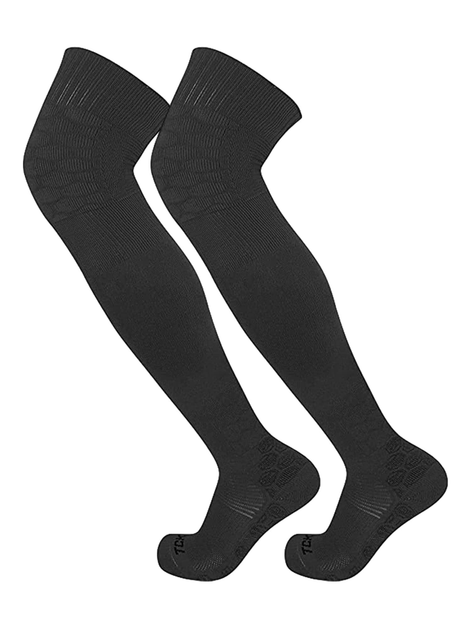 TCK Defender Over the Knee Football Socks (Black, Medium)