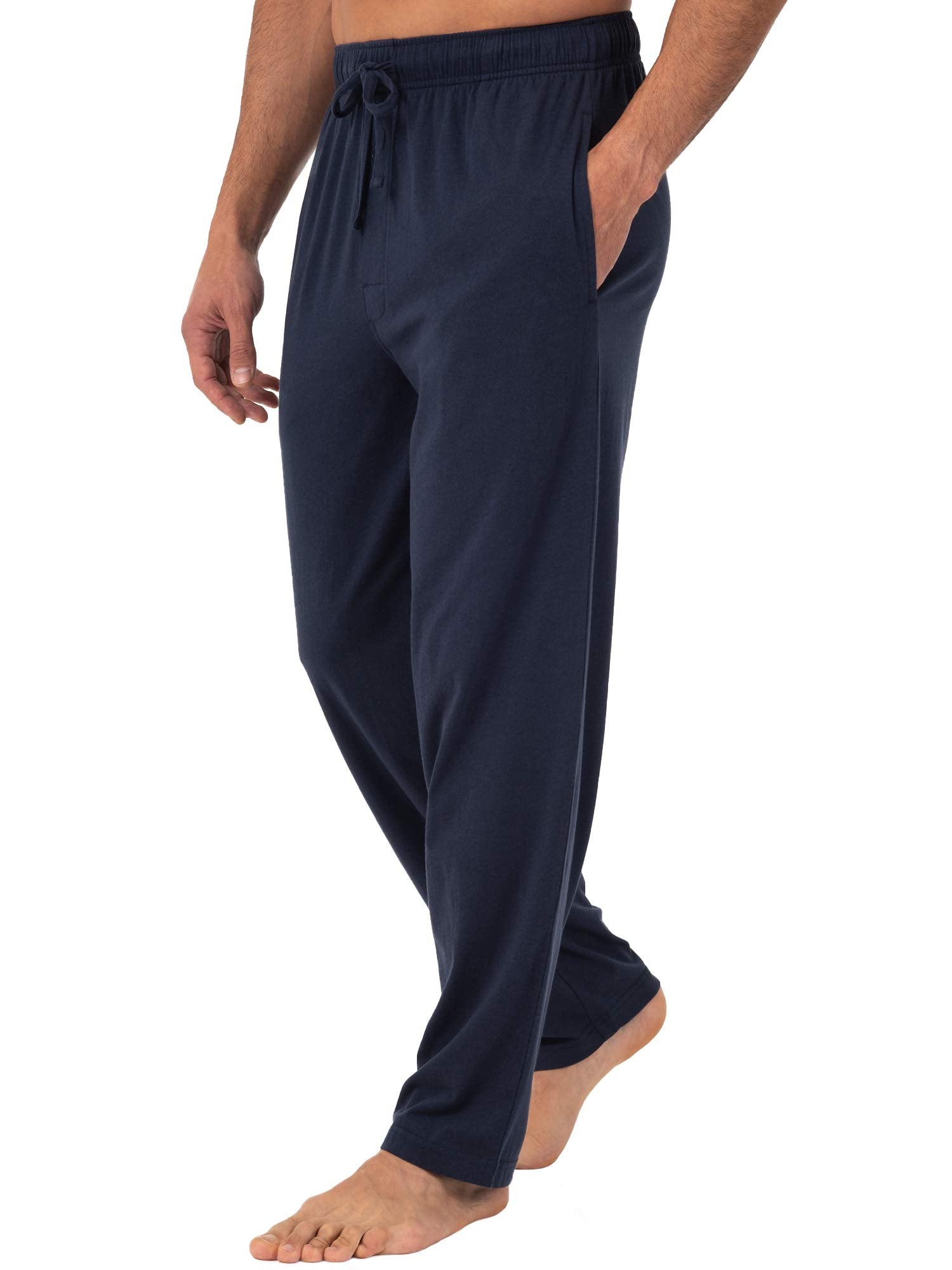 Fruit of the Loom Men's Jersey Knit Jogger Sleep Pant (1 and 2 Packs), Black/Navy, 3X Tall