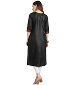 Yashika Womens Cotton Blend Beige Color Straight Solid Kurti