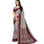 Vimla WomenS Mysore Crepe Silk Uniform Saree With Printed 6 Yard Length And Unstitched Blouse Piece Office Wear Saree