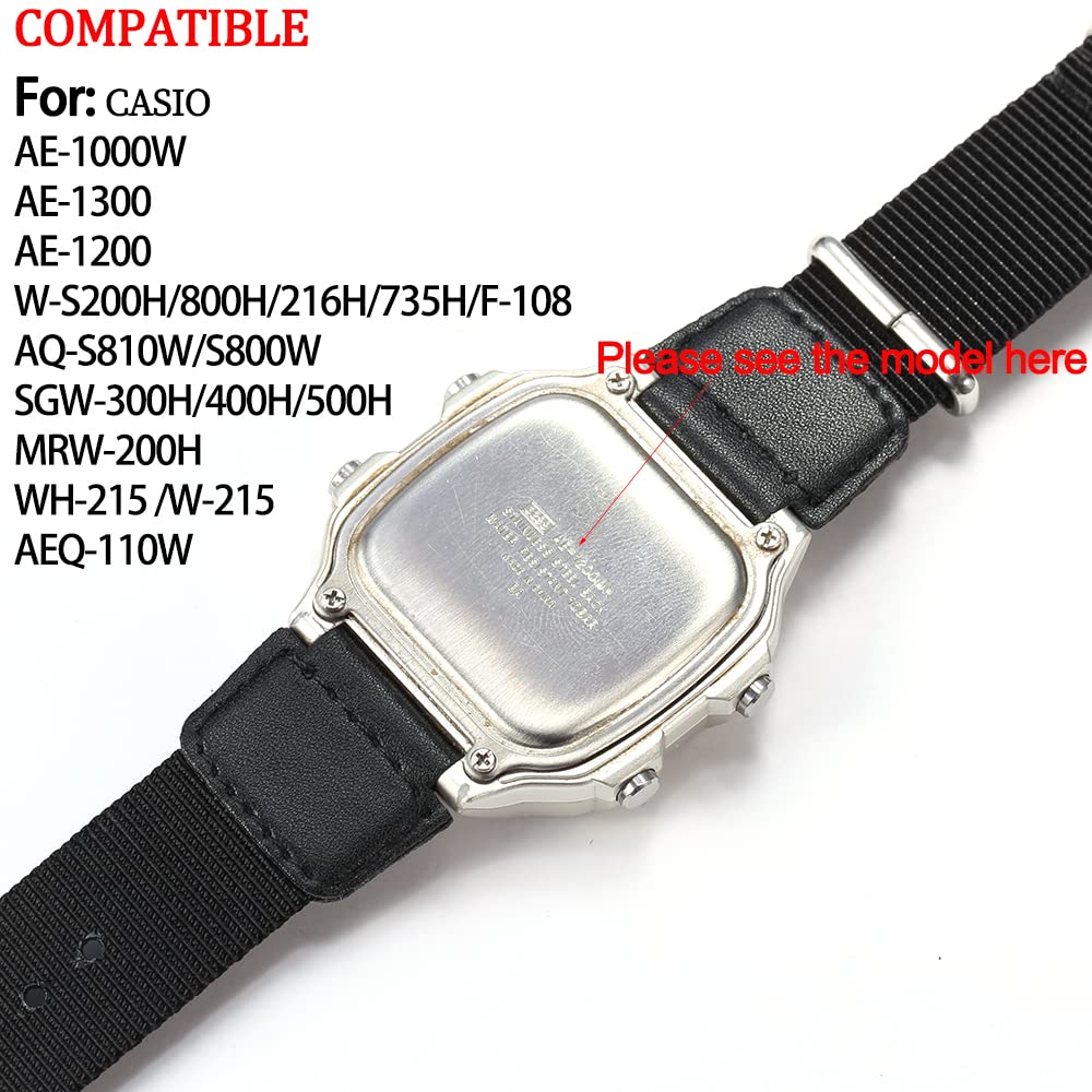 XBHSW Resin watch strap Compatible with Casio AE1200WH AE-1000W SGW-300H AQ-S800W W-800H Men's Waterproof Rubber Band Replacemen