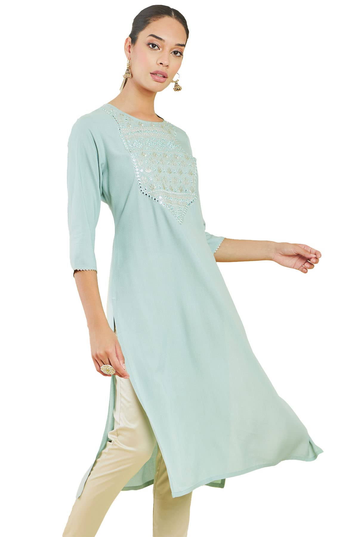 Soch Women Rayon Embellished Kurta