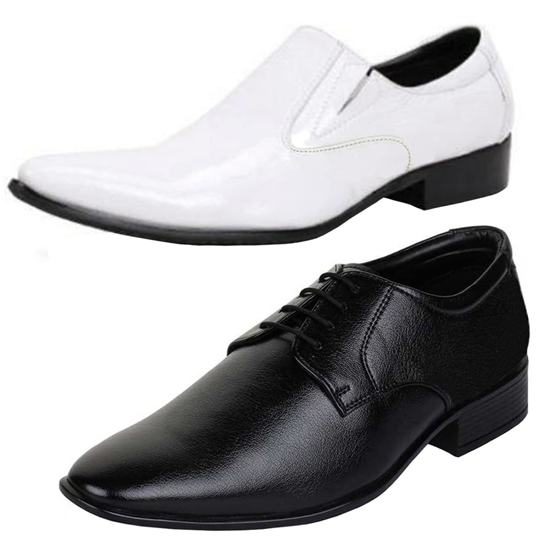 Attractive Formal Shoes/Party Shoes/ 2 Shoes Combo with Free Belt for Men and Boys (BAZAAR7900_VTR301Blk) Multicolor 10