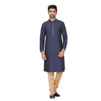 Manyavar MenS Silk Blend Other Kurta Pyjama (Sdes438_Blue_L)