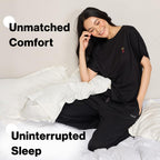 NYKD (NYS932 Soft Modal Cotton Coords Night Suit for Women | Relaxed Fit Round Neck T-Shirt with Extended Shoulder Sleeves & Pyj
