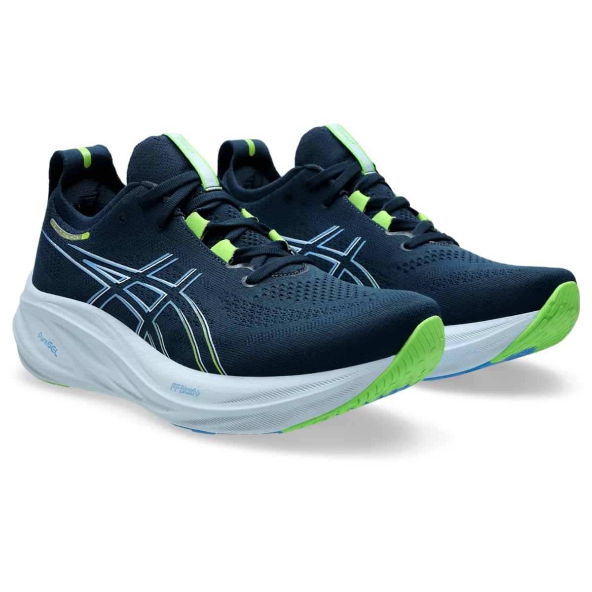 ASICS Men's Gel-Nimbus 26 Running Shoe, 11, French Blue/Electric Lime