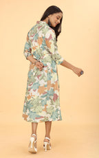 Kesudi A Line Dresses For Women Western Latest - Rayon Floral One Piece Dress For Women Long | Stylish Flared Shirt Knee Length