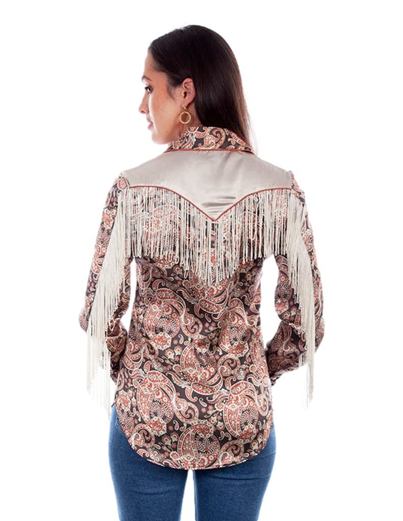 PAISLEY BLOUSE W/FRINGE