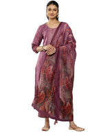 Libas Womens Silk Blend Kurta Sets (38022O_Purple