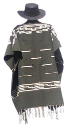 Sharpshooter Clint Eastwood Spaghetti Western Original Pattern 100% Wool Poncho w Leather Hat